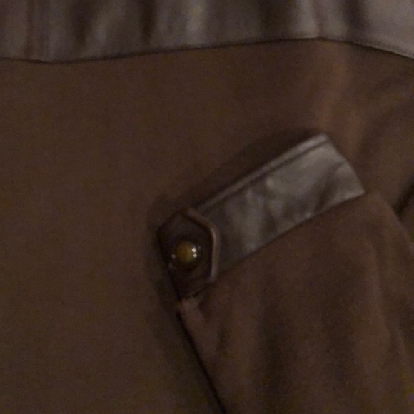 Men’s brown leather front sweater
